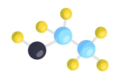 Abstract colorful molecule structure on white background. Science, chemistry Illustrazione stock