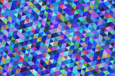 Abstract colorful mosaic pattern of small triangles Stock Illustration