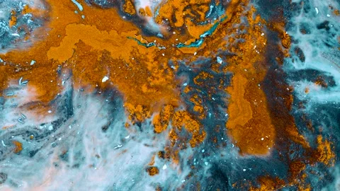 Abstract colorful moving background of liquid paints close up Stock Footage 143995666