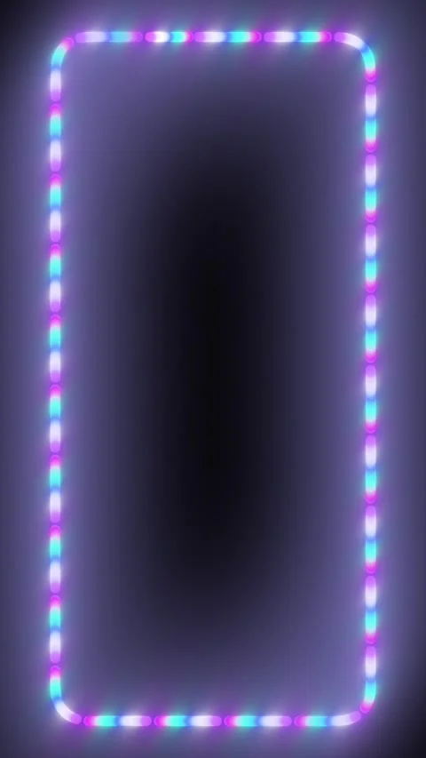 Abstract Colorful Neon Light Frame with Soft Glow Stock Footage 313292560