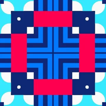 Abstract colorful Neon Pattern Design geometric background for design. Bauhaus s 스톡 일러스트