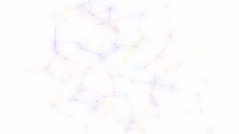 Abstract Colorful Neon Plexus Network Loop on White Background Stock Footage 346435774