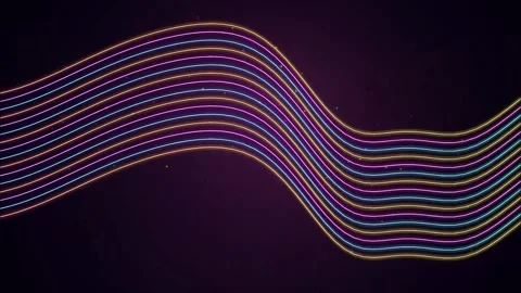 Abstract Colorful Neon Wavy Lines Motion Background Loop Stock Footage 346982328