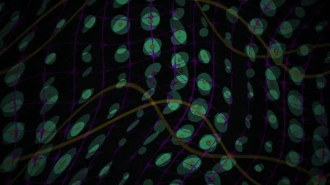 Abstract Colorful Network Grid with Flowing Digital Waves as a Futuristic B.. Stock Footage 343685534