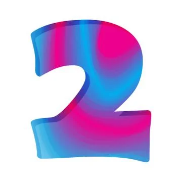 Abstract colorful number Two. Vector illustration. Stock Illustration