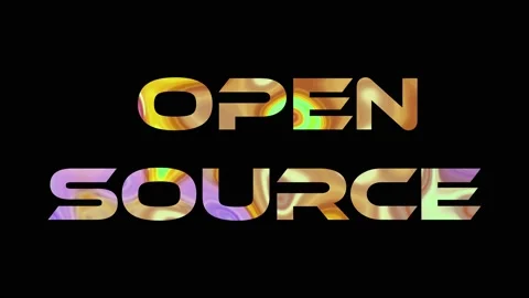 Abstract colorful Open Source text animation. Vídeos de archivo 235394152