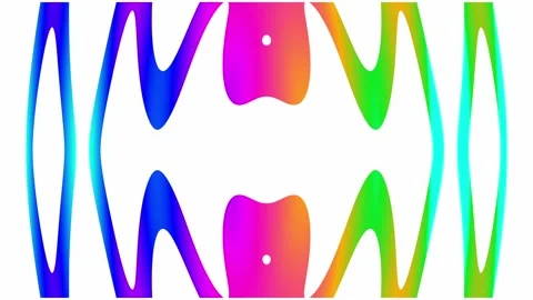 Abstract colorful organic wave patterns pulsating in a symmetrical loop Видео 332736126
