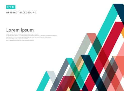 Abstract colorful overlap triangle pattern on white background with copy spac Stock Illustration