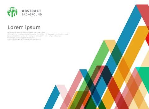 Abstract colorful overlap triangle pattern on white background with copy spac Stock Illustration