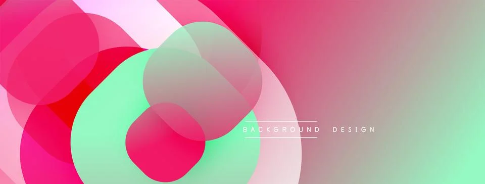 Abstract colorful overlapping circles create vibrant gradient background. Sof 스톡 일러스트