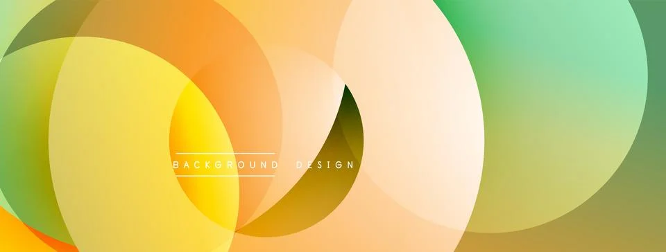 Abstract colorful overlapping circles create dynamic background. Soft gradients, イラスト素材
