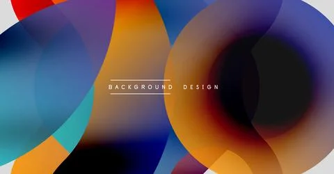 Abstract colorful overlapping circles create dynamic visual flow. Gradient hues 스톡 일러스트