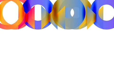 Abstract colorful overlapping circles create dynamic visual pattern. Bright hues 스톡 일러스트