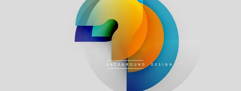Abstract colorful overlapping circles create dynamic visual. Gradient shades Illustration