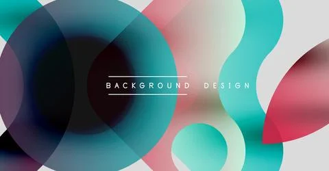 Abstract colorful overlapping circles create dynamic visual effect. Gradient 스톡 일러스트
