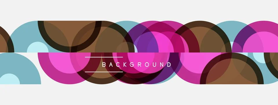 Abstract colorful overlapping circles create modern background. Simple design Stock Illustration