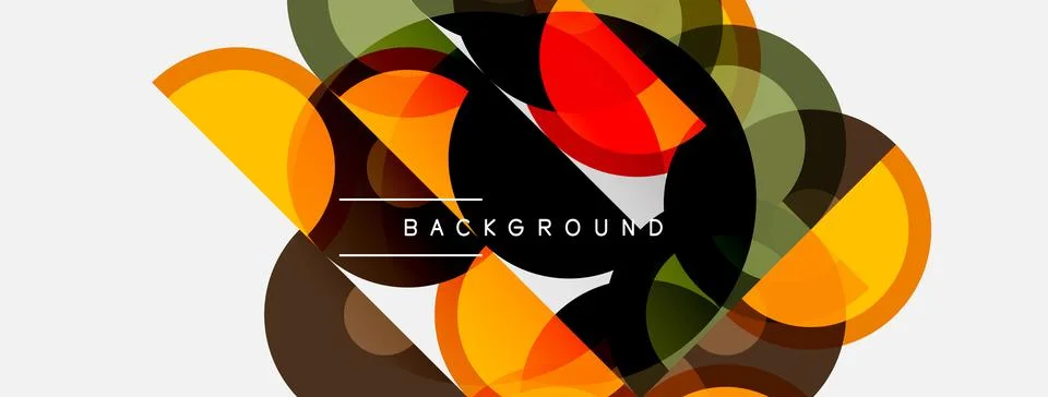 Abstract colorful overlapping circles create dynamic visual composition. Mode Illustrazione stock