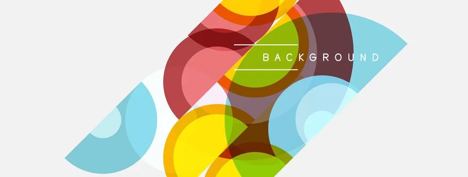 Abstract colorful overlapping circles create modern background. Simple design Stock Illustration
