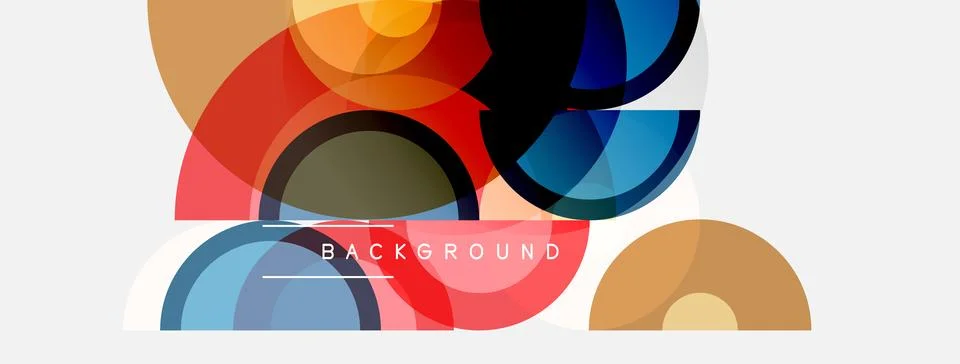 Abstract colorful overlapping circles create modern design. Minimalist Stock Illustration