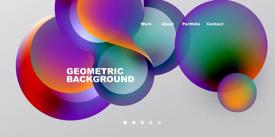 Abstract colorful overlapping circles create dynamic background. Text element 스톡 일러스트