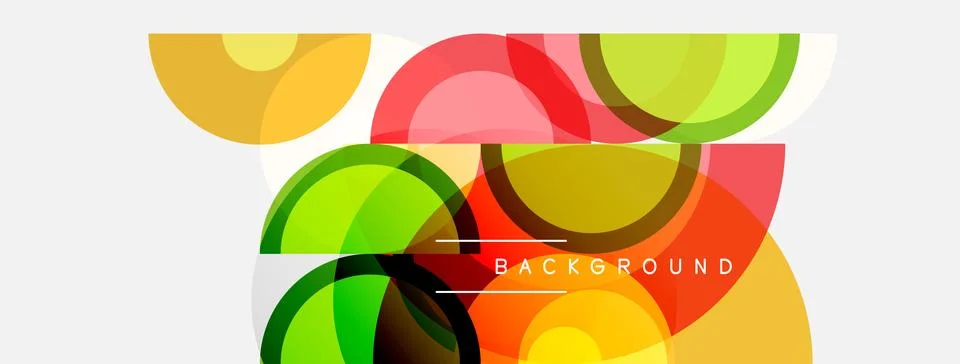 Abstract colorful overlapping circles create modern background. Simple design Stockillustratie