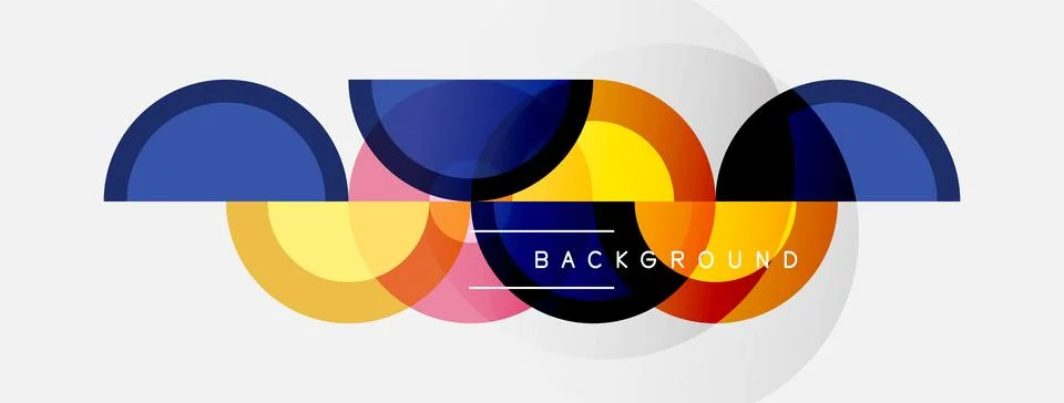 Abstract colorful overlapping circles create dynamic visual composition. Mode Stock Illustration
