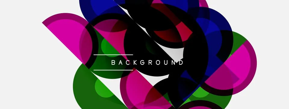 Abstract colorful overlapping circles create dynamic visual composition. Mode Stock Illustration