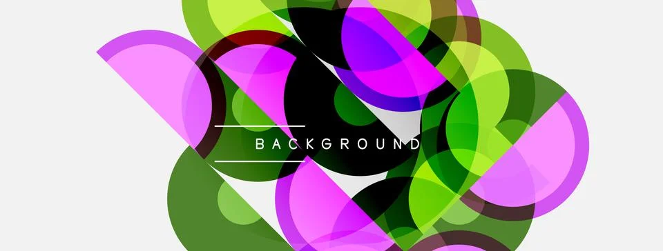 Abstract colorful overlapping circles create dynamic visual composition. Mode Stock Illustration