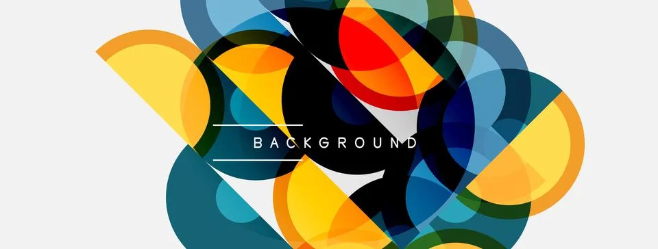 Abstract colorful overlapping circles create dynamic visual composition. Mode Stock Illustration