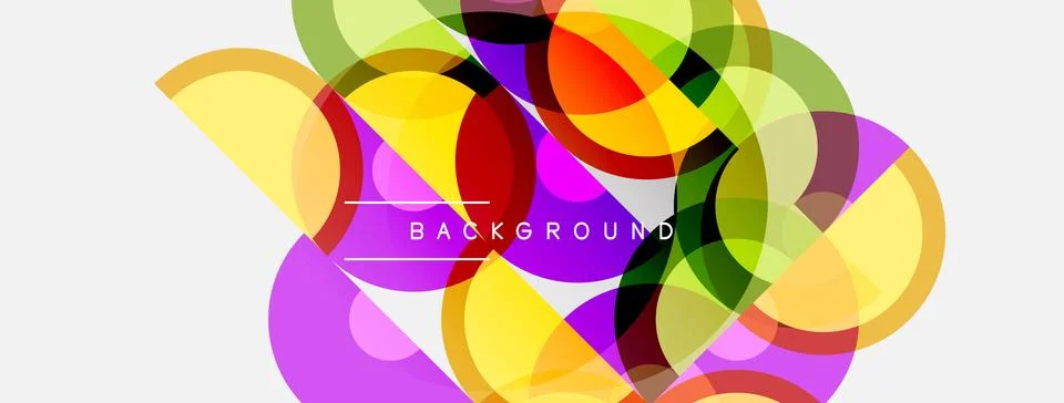 Abstract colorful overlapping circles create dynamic visual texture. Bright.. Stock Illustration