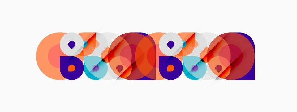 Abstract colorful overlapping circles create playful pattern. Geometric shape Stock Illustration