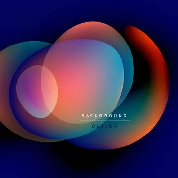 Abstract colorful overlapping circles. Gradient hues blend, creating dynamic 스톡 일러스트