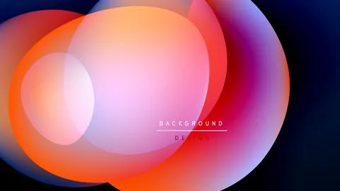 Abstract colorful overlapping circles. Gradient hues blend, creating dynamic 스톡 일러스트