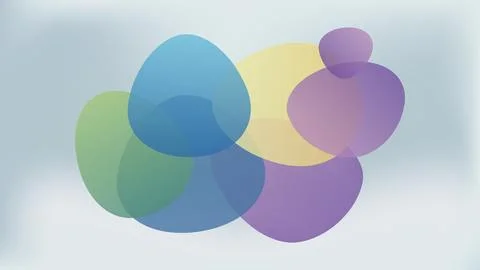 Abstract colorful overlapping shapes background for wellness concept Ilustração Stock