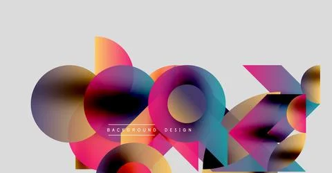 Abstract colorful overlapping shapes create dynamic visual texture. Modern Stock Illustration