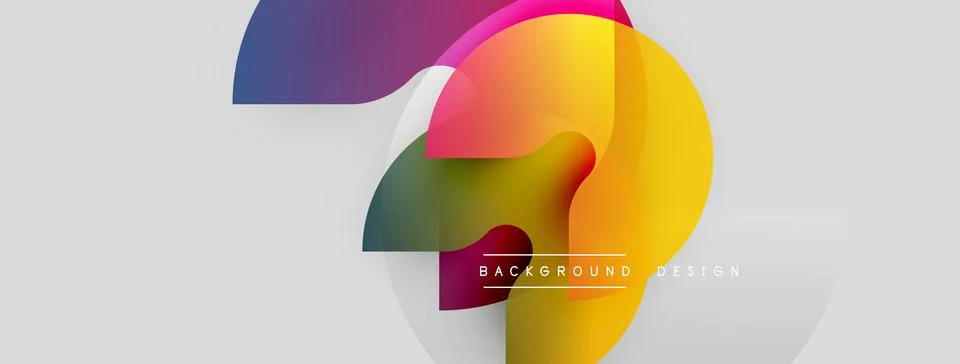 Abstract colorful overlapping shapes create dynamic visual. Modern design Stock Illustration