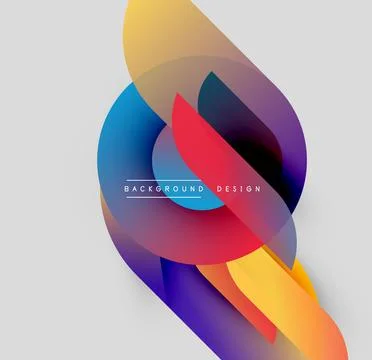 Abstract colorful overlapping shapes create dynamic visual effect. Modern design Stock Illustration