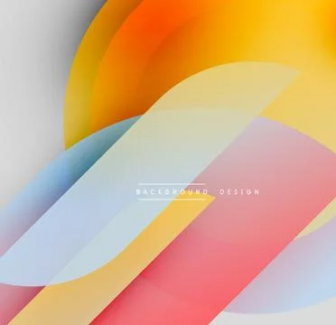 Abstract colorful overlapping shapes create dynamic background. Soft gradients, Illustrazione stock