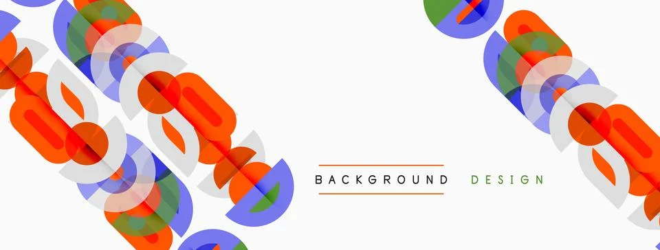Abstract colorful overlapping shapes create dynamic background. Modern design Illustrazione stock