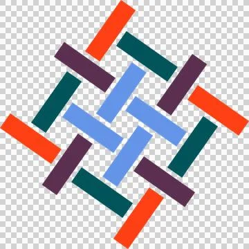 Abstract Colorful Overlocking Grid Pattern for Textile and Packaging Stock Illustration