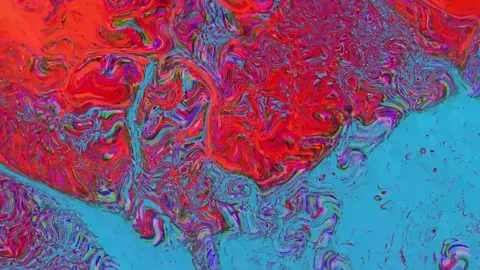 Abstract Colorful Paint Ink Liquid Explode Diffusion Psychedelic Stock Footage 150433138
