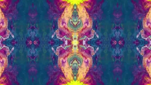 Abstract Colorful Paint patterns mix in slow motion. 스톡 동영상 155218921