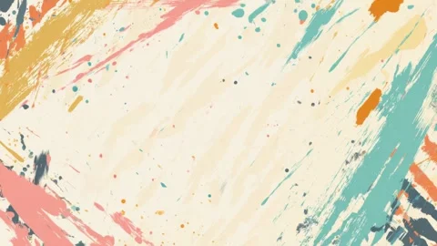 Abstract colorful paint stroke background with scattered splatters and diag.. Stock Footage 341429116