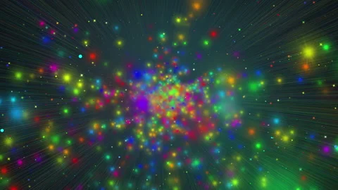 Abstract Colorful Particles Creating an Explosive Visual Effect Stockbeeldmateriaal 303412845