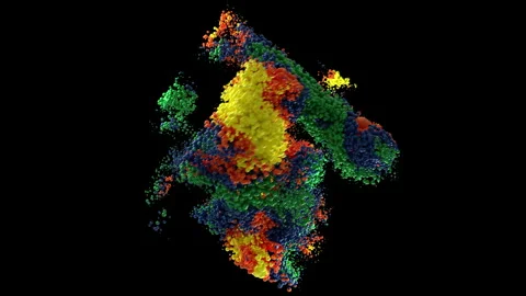 Abstract colorful particles cube motion loop Stock Footage 290115266