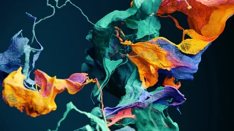 Abstract colorful particles fluid motion. Stock Footage 123017977
