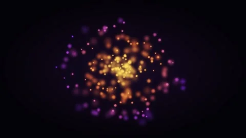 Abstract Colorful Particles Orbiting in Sphere Loop, Blurred Glowing Bokeh Stock Footage 338396626