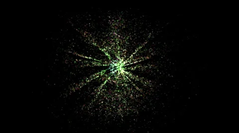 Abstract colorful particles randomly moving Stock Footage 35643911