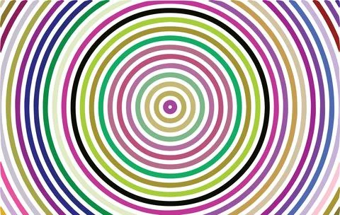 Abstract Colorful pattern of concentric circles in shades. Stock Illustration