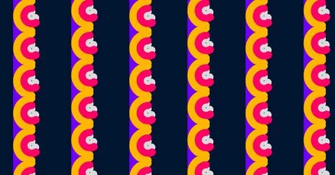 Abstract Colorful Pattern Design on Deep Purple Background Illustrazione stock